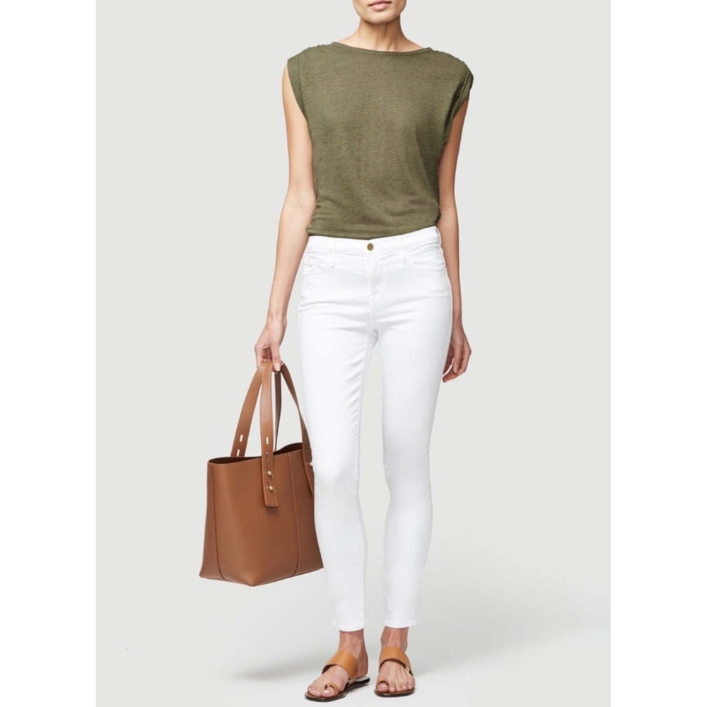 FRAME Le Skinny de Jeanne Jeans White Mid Rise Skinny Denim Size 28 NWT $184